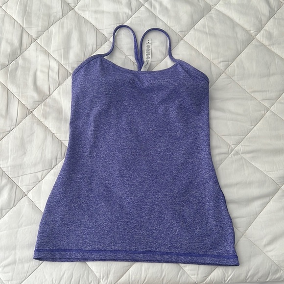 Authentic Lululemon tank sz 6 build-in bra heather-blue - Picture 1 of 3